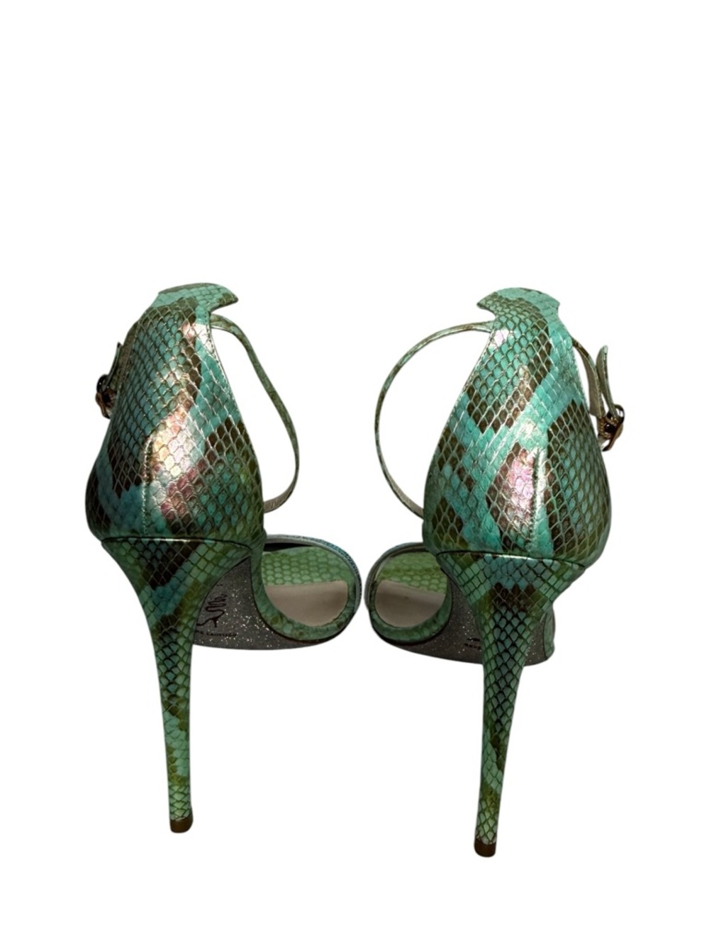 Rene Caovilla Python-Print Stiletto Cocktail Sandals Luxury Wedding size 41 - Picture 6 of 9